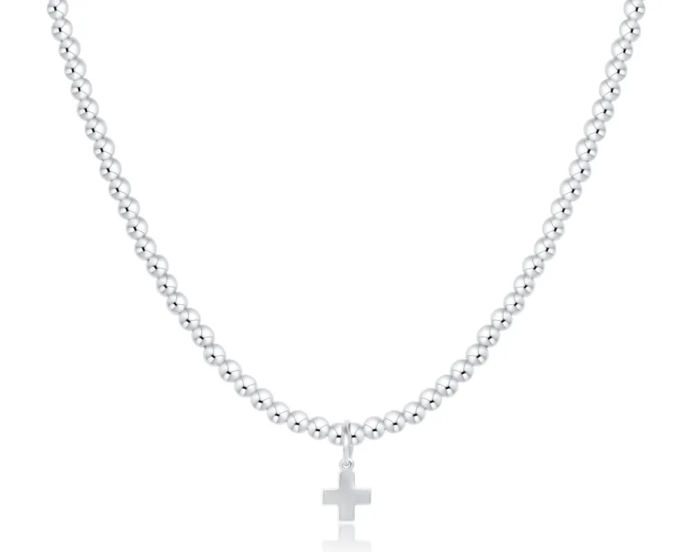 Choker Classic Sterling 3mm Bead - Signature Cross Sterling Charm sold by enewton