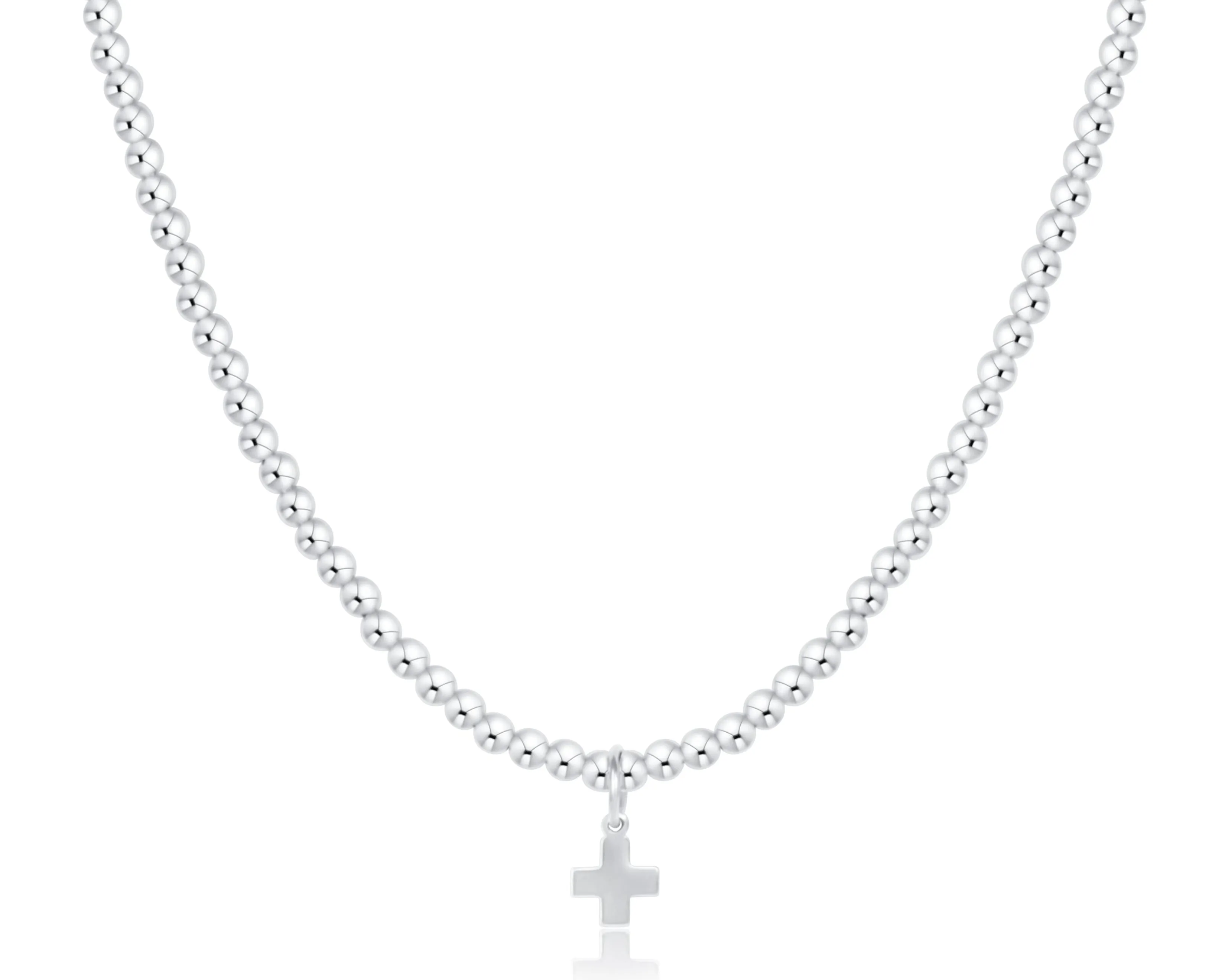 Choker Classic Sterling 3mm Bead - Signature Cross Sterling Charm sold by enewton