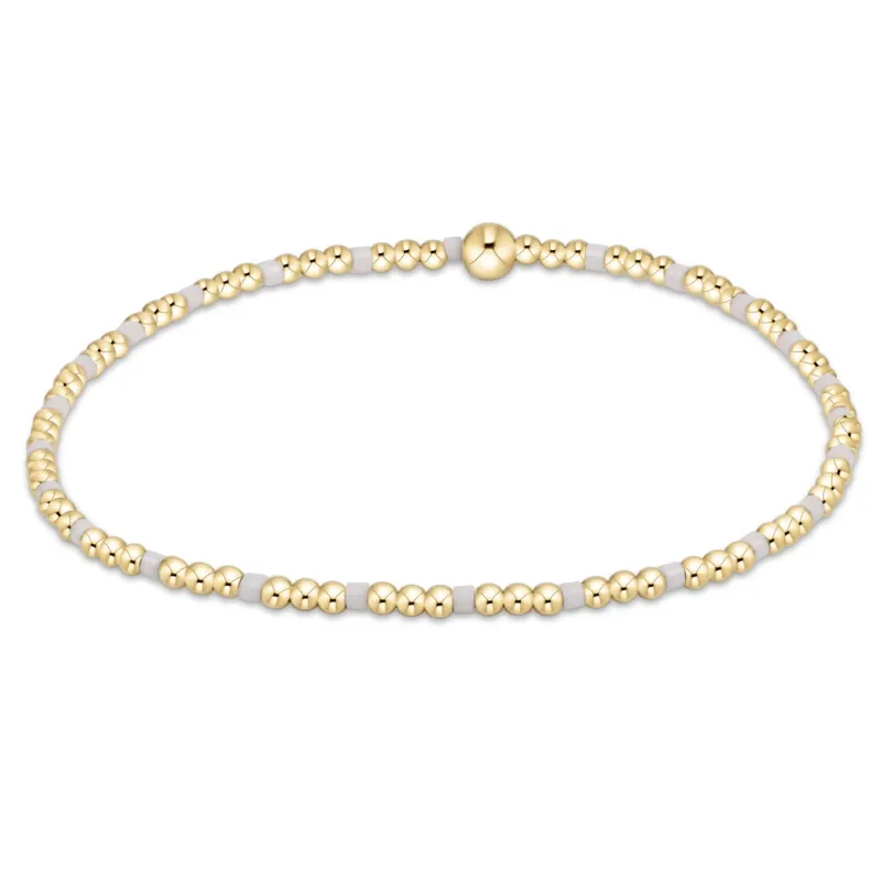 Hope Sincerity Pattern 2mm Bead Bracelet - White sold by enewton
