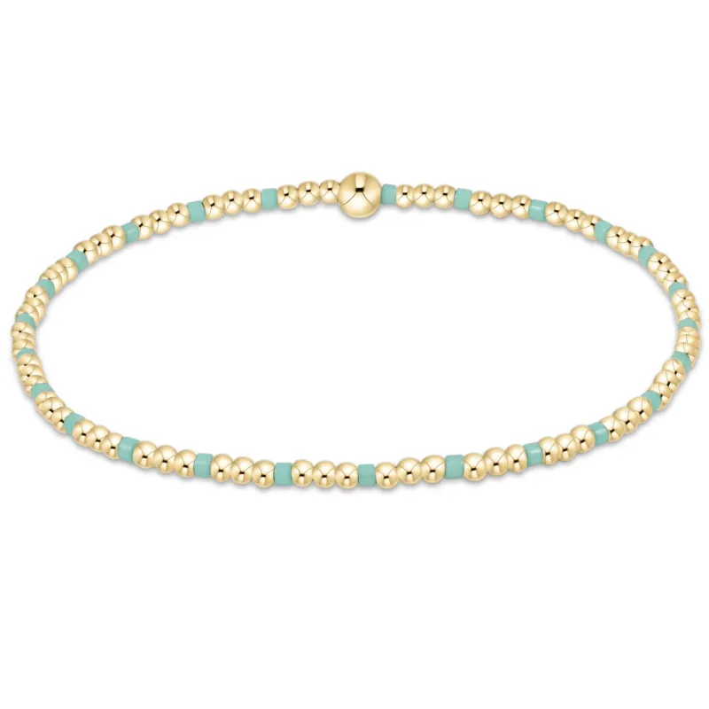 Hope Sincerity Pattern 2mm Bead Bracelet - Mint sold by enewton