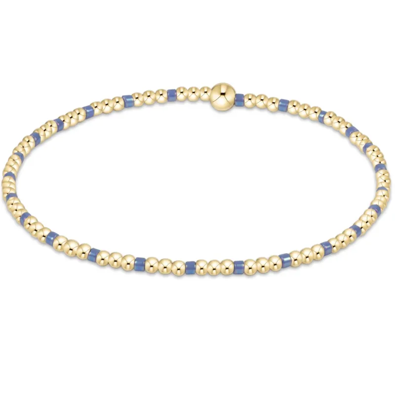 Hope Sincerity Pattern 2mm Bead Bracelet - Bright Blue sold by enewton