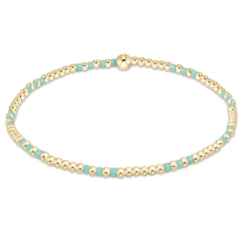 Hope Joy Pattern 2mm Bead Bracelet - Mint sold by enewton
