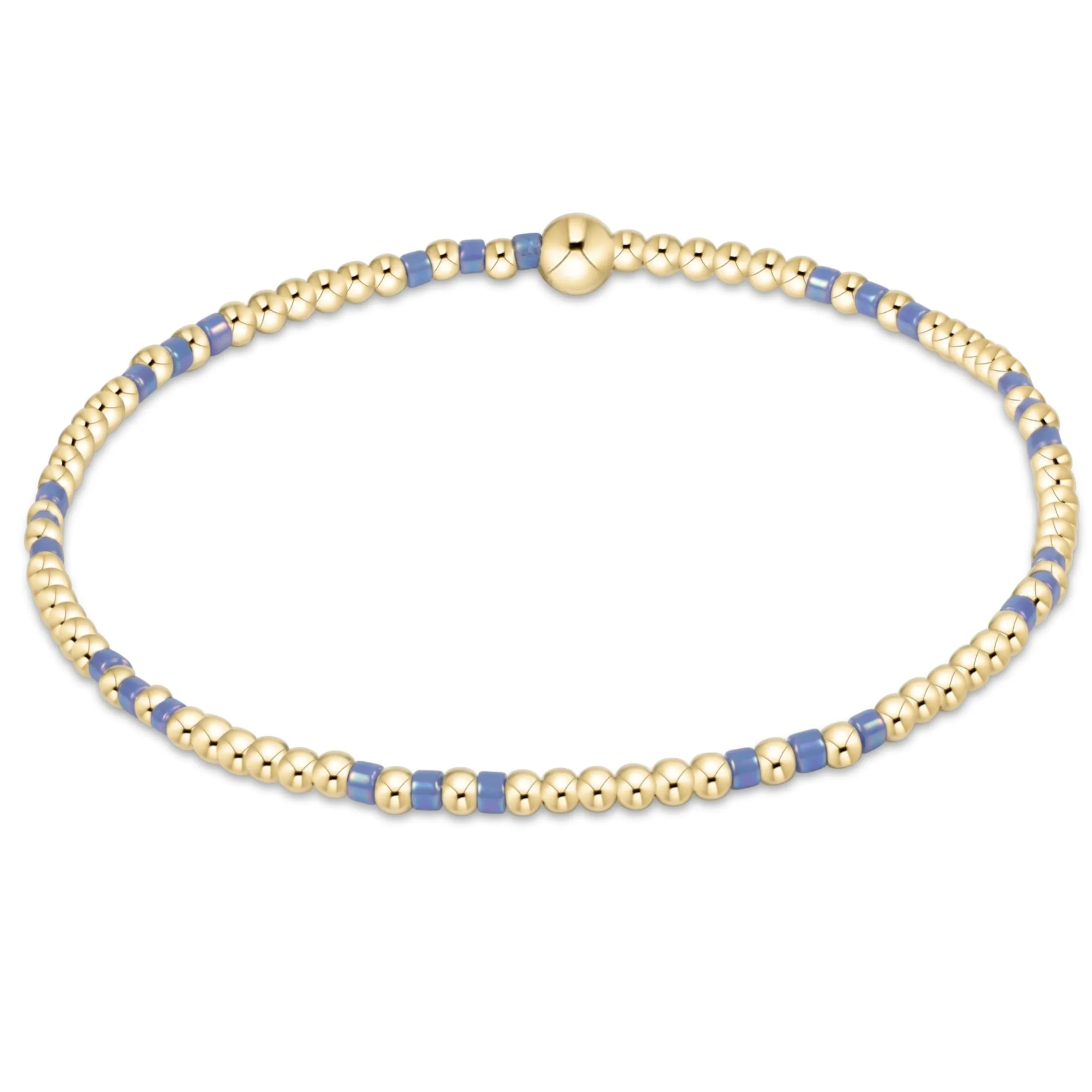 Hope Joy Pattern 2mm Bead Bracelet - Bright Blue sold by enewton