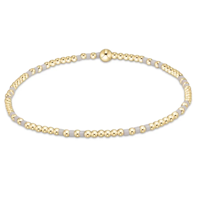 Hope Joy Pattern 2mm Bead Bracelet - White sold by enewton