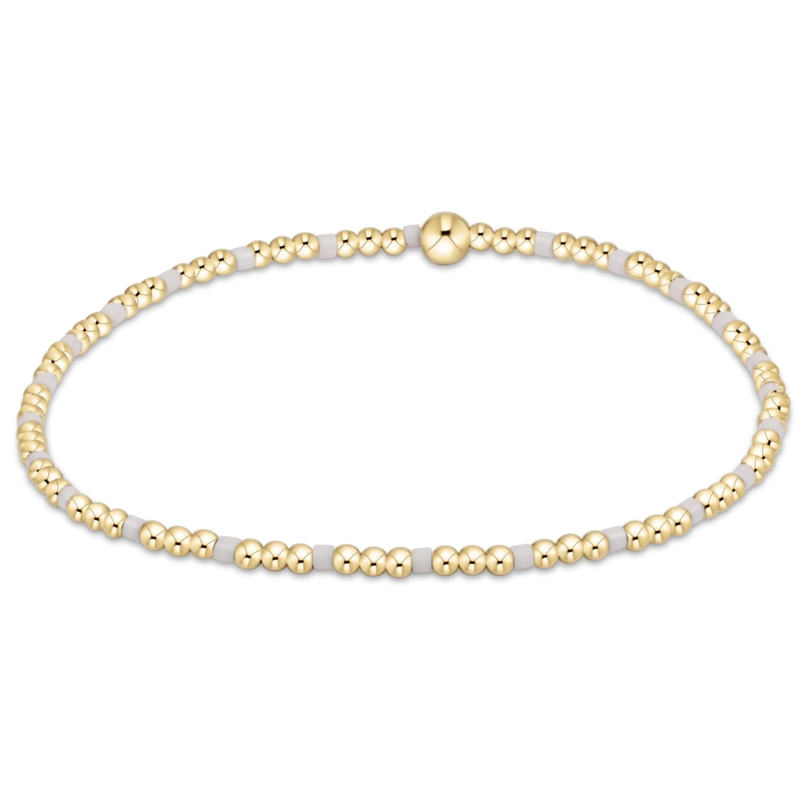 egirl Hope Sincerity Pattern 2mm Bead Bracelet - White sold by enewton