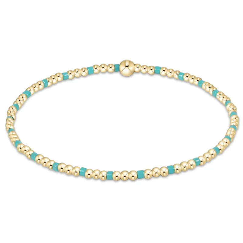egirl Hope Sincerity Pattern 2mm Bead Bracelet - Turquoise sold by enewton