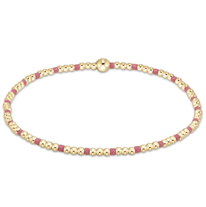egirl Hope Sincerity Pattern 2mm Bead Bracelet - Bright Pink sold by enewton