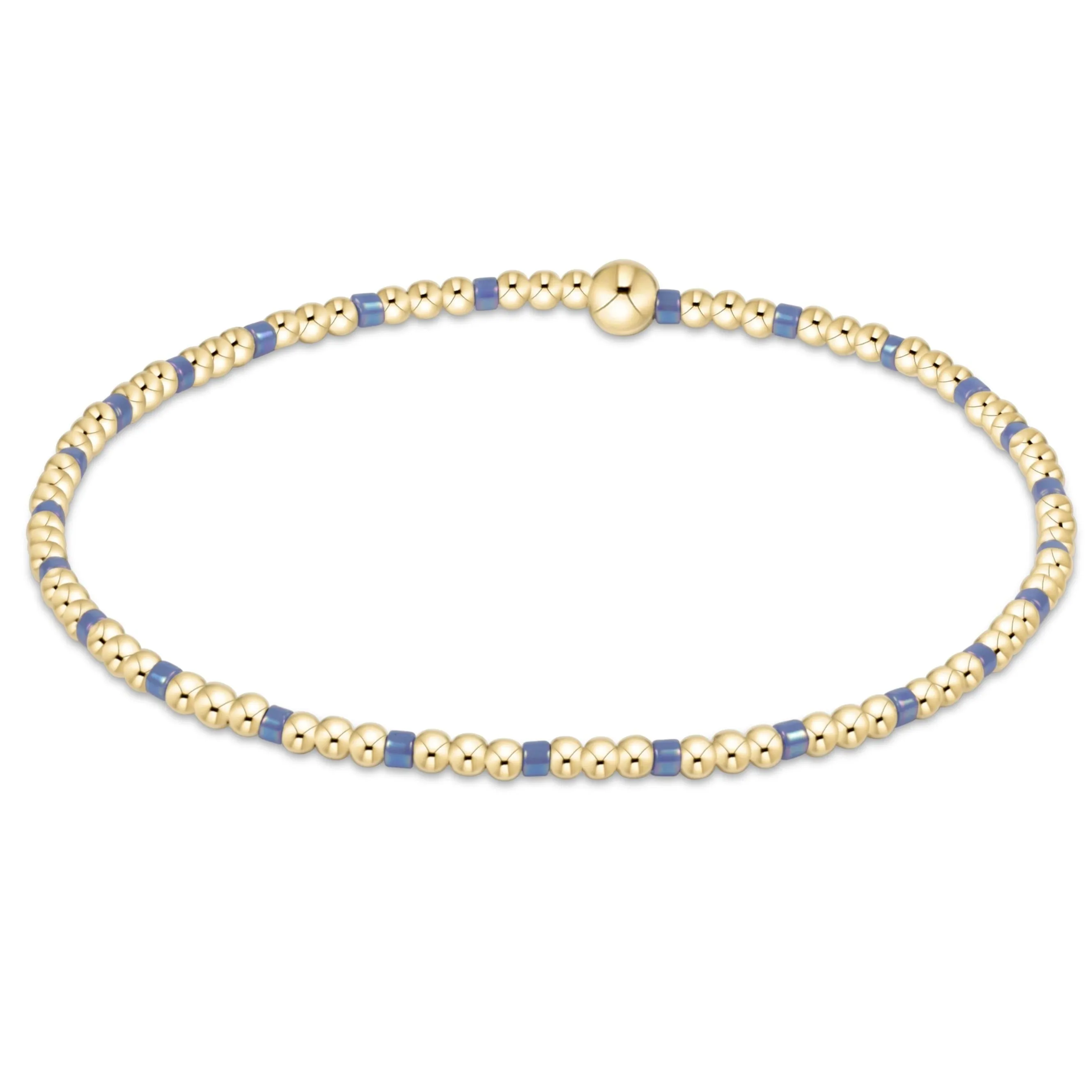 egirl Hope Sincerity Pattern 2mm Bead Bracelet - Bright Blue sold by enewton