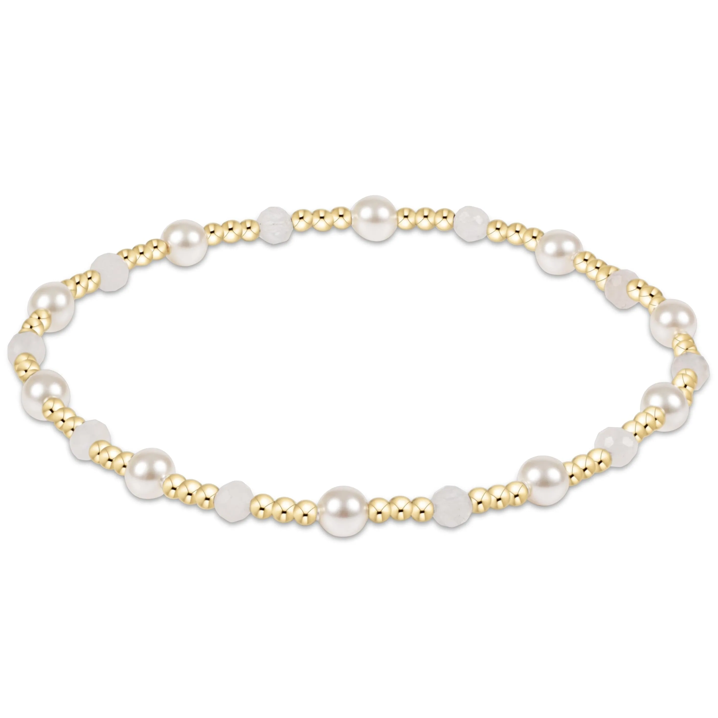 Pearl Sincerity Pattern 4mm Bead Bracelet - Moonstone sold by enewton