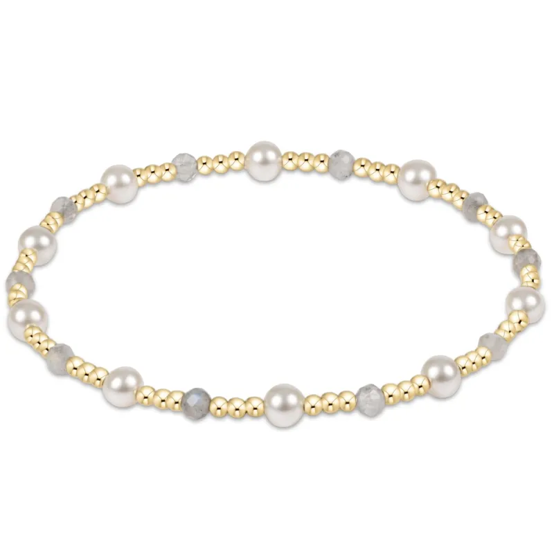 Pearl Sincerity Pattern 4mm Bead Bracelet - Labradorite sold by enewton