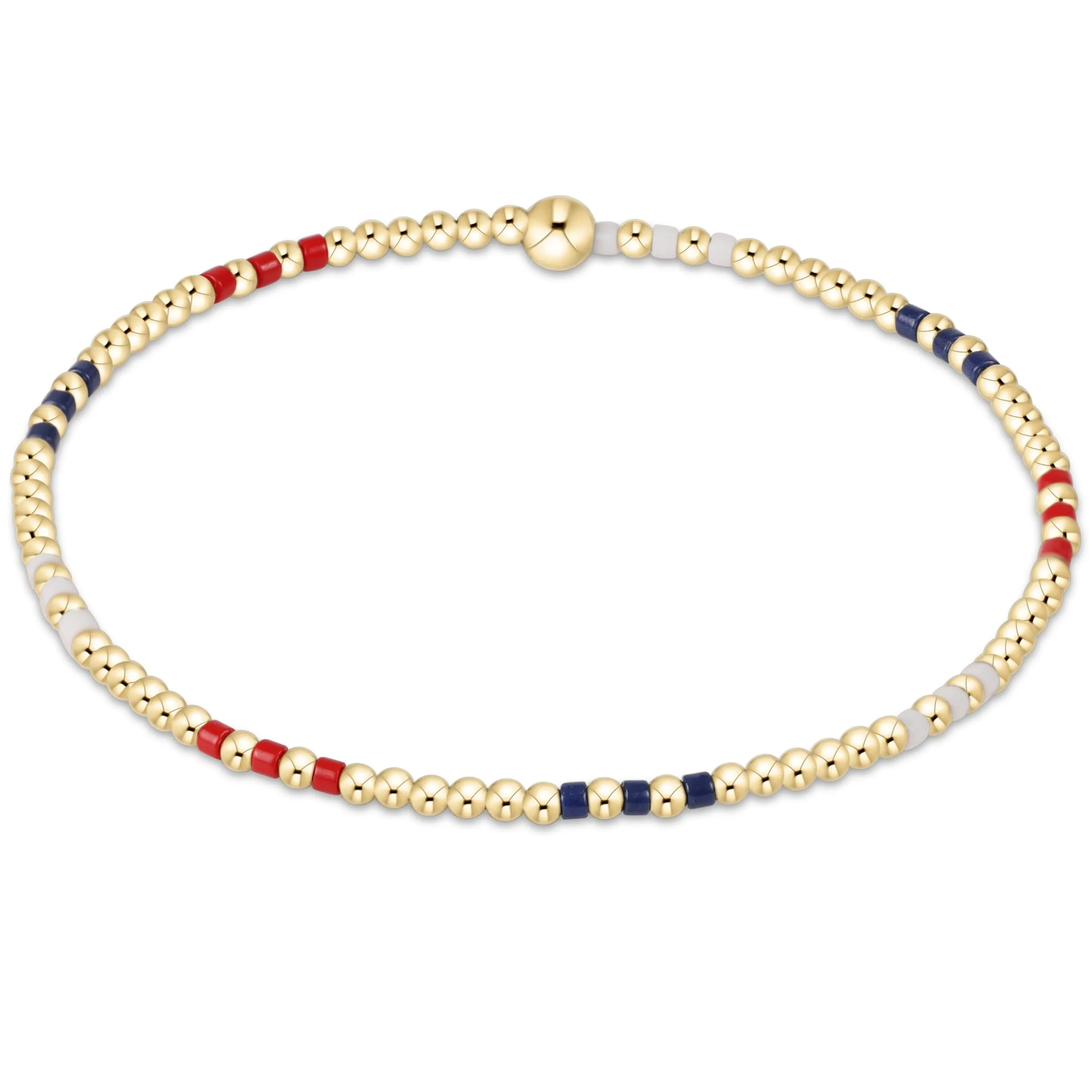 Hope Joy Pattern 2mm Bead Bracelet - Firecracker sold by enewton