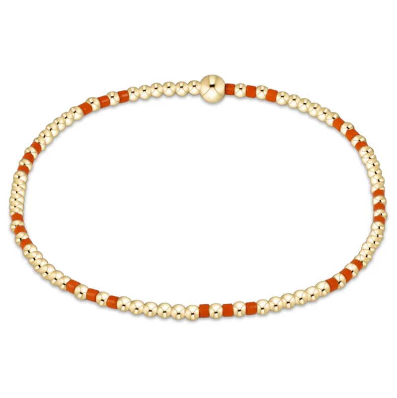 Gameday Hope Joy Pattern 2mm Bead Bracelet - Orange sold by enewton