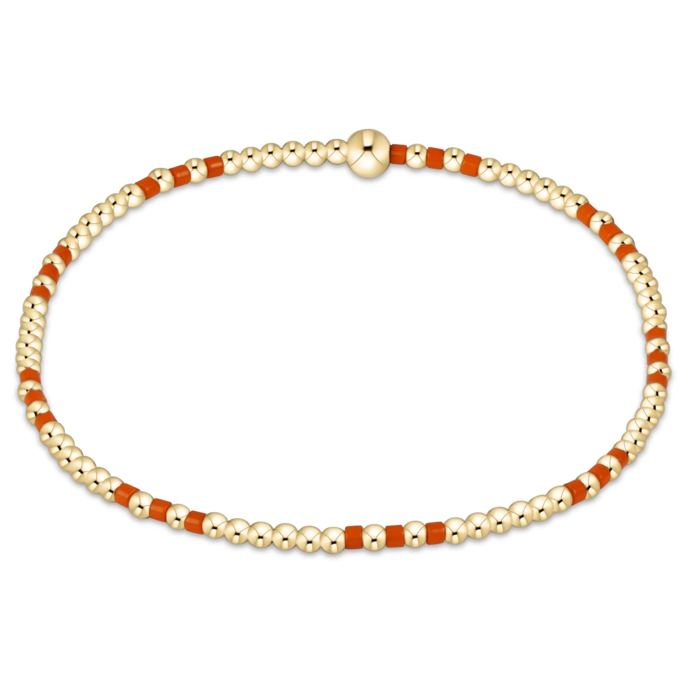 Gameday Hope Joy Pattern 2mm Bead Bracelet - Orange sold by enewton