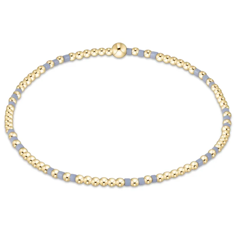 Gameday Hope Joy Pattern 2mm Bead Bracelet - Light Blue sold by enewton