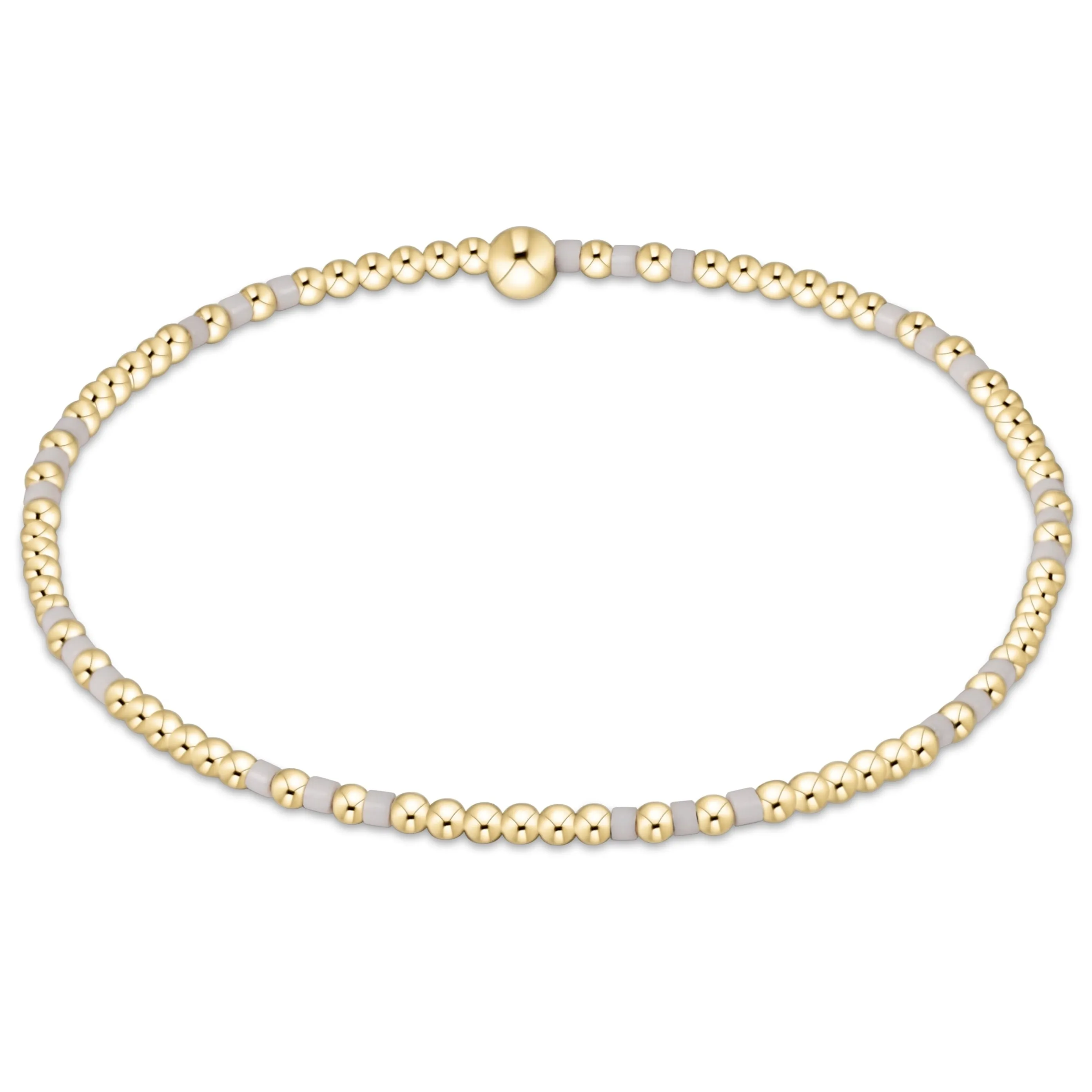 Gameday Hope Joy Pattern 2mm Bead Bracelet - Grey sold by enewton