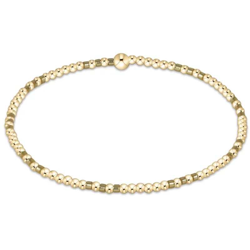 Gameday Hope Joy Pattern 2mm Bead Bracelet - Gold Luster sold by enewton