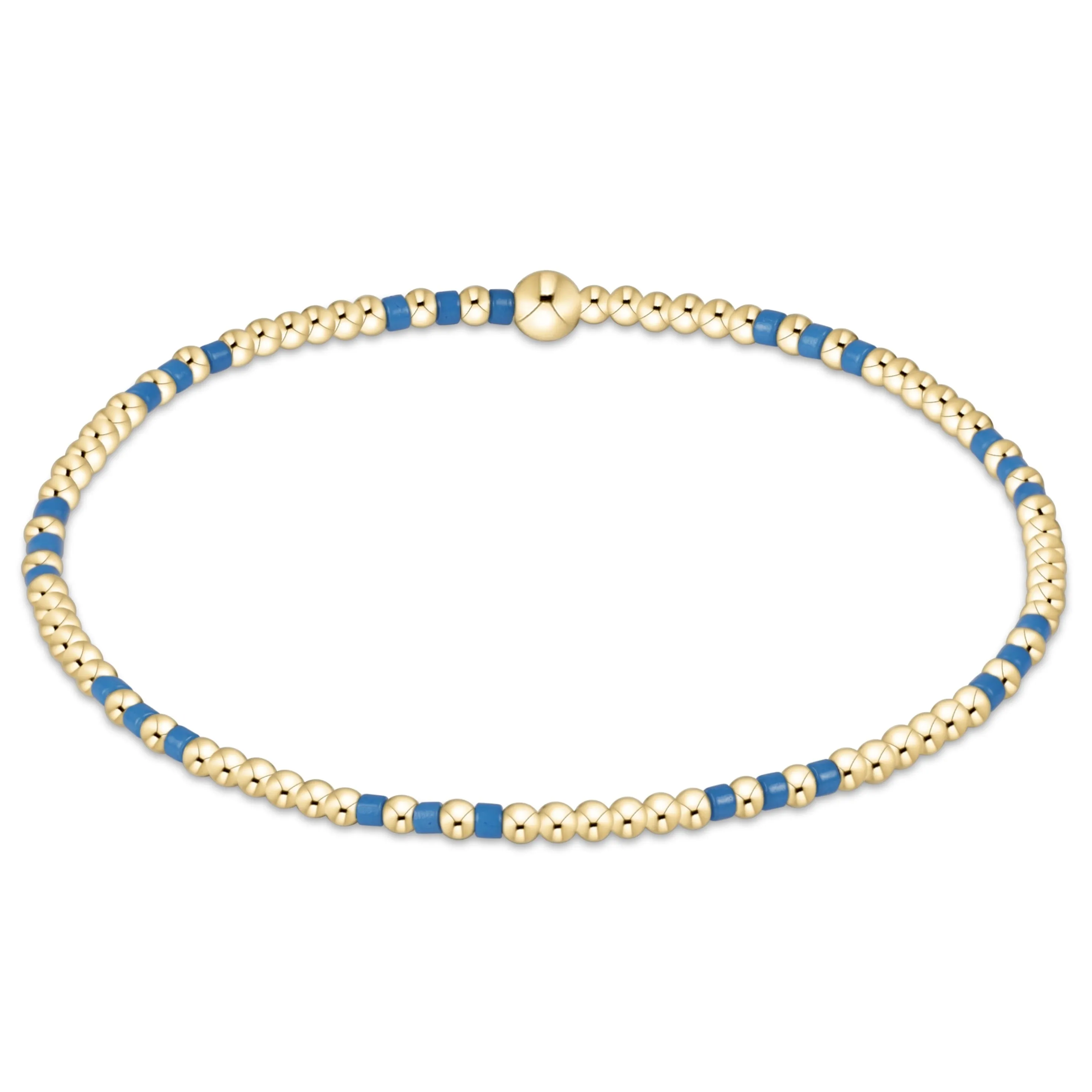 Gameday Hope Joy Pattern 2mm Bead Bracelet - Cobalt sold by enewton