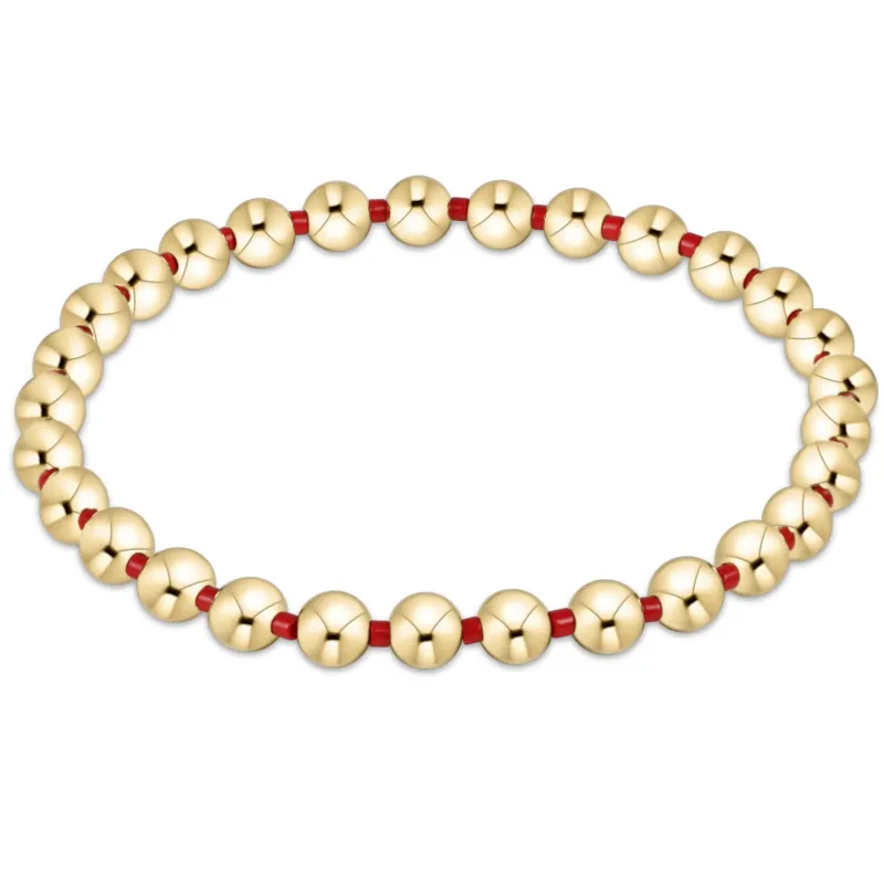 Gameday Hope Grateful 5mm Bead Bracelet - Bright Red sold by enewton