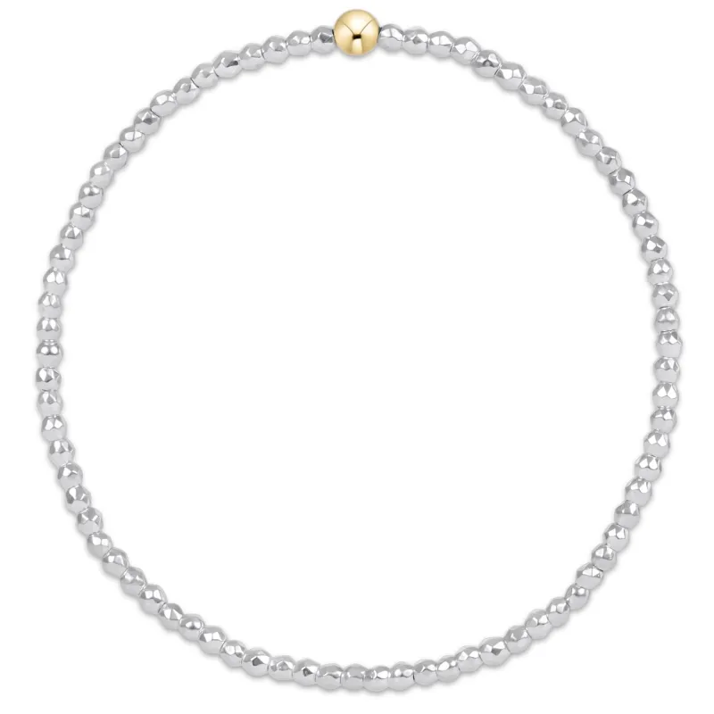 bright silver faceted hematite 2mm bead bracelet sold by enewton