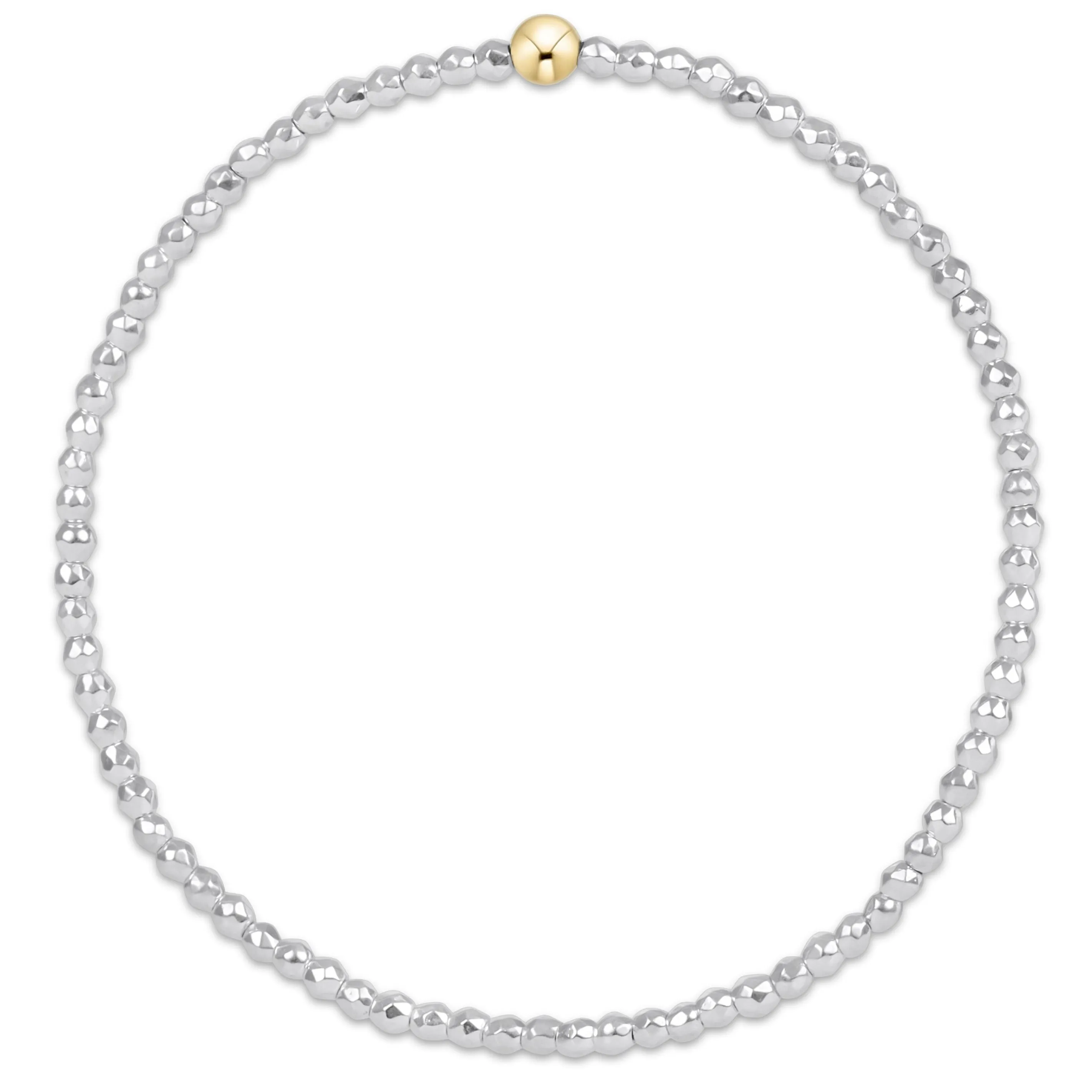 bright silver faceted hematite 2mm bead bracelet sold by enewton