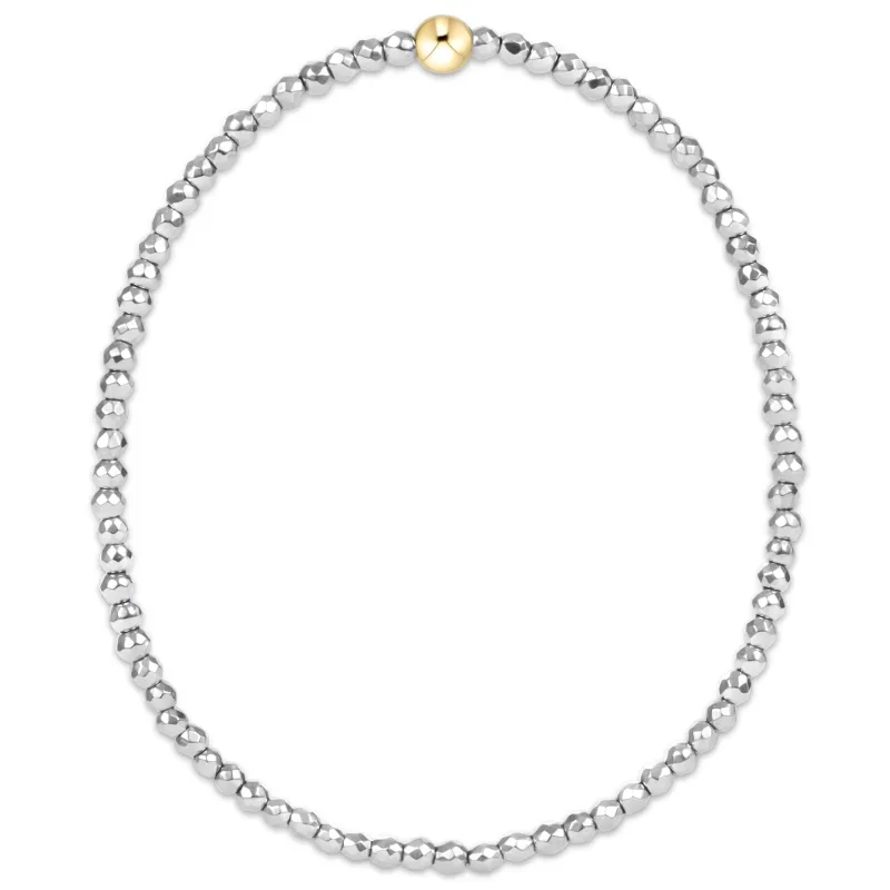 silver faceted hematite 2mm bead bracelet sold by enewton