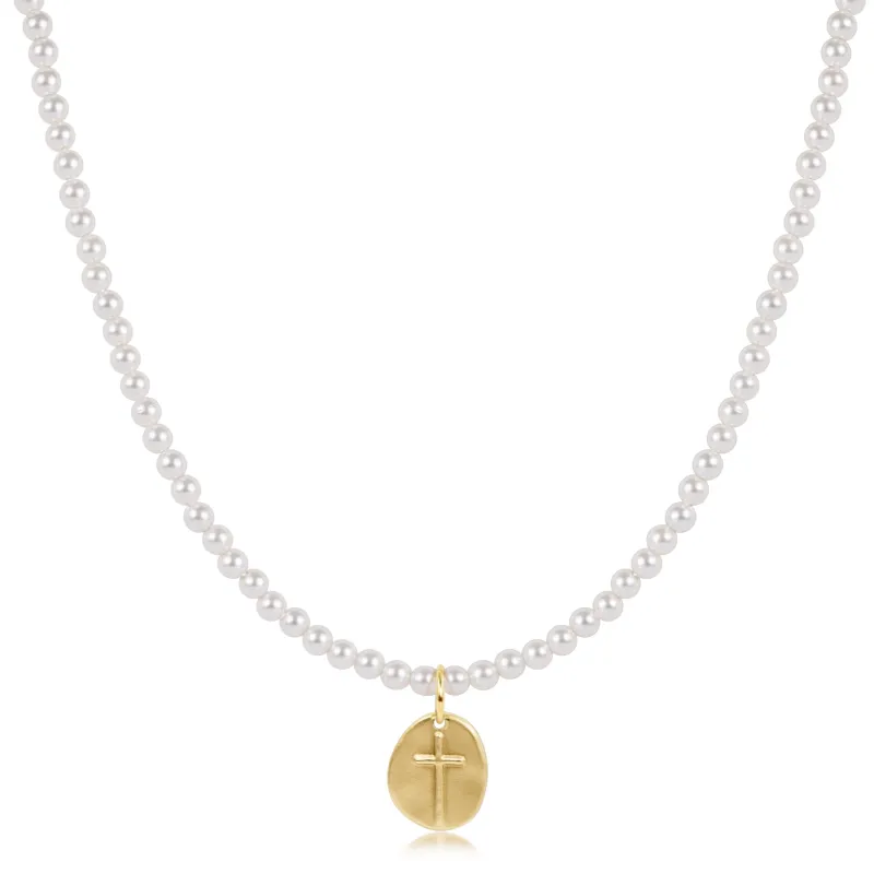 Choker Classic Pearl 3mm Bead - Inspire Small Gold Charm sold by enewton