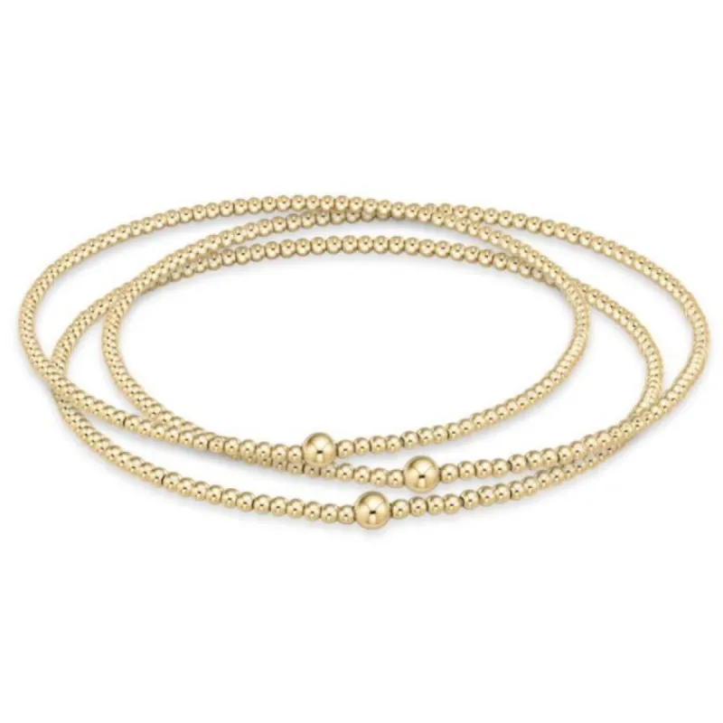 Classic Beaded Bangle Stack - 2mm sold by enewton