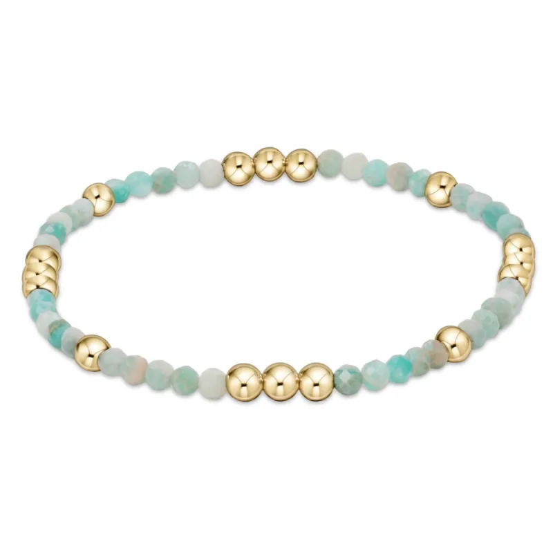 Worthy Pattern 3mm Bead Bracelet - Amazonite sold by enewton