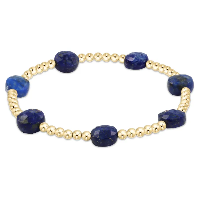 Admire Gold 3mm Bead Bracelet - Lapis sold by enewton