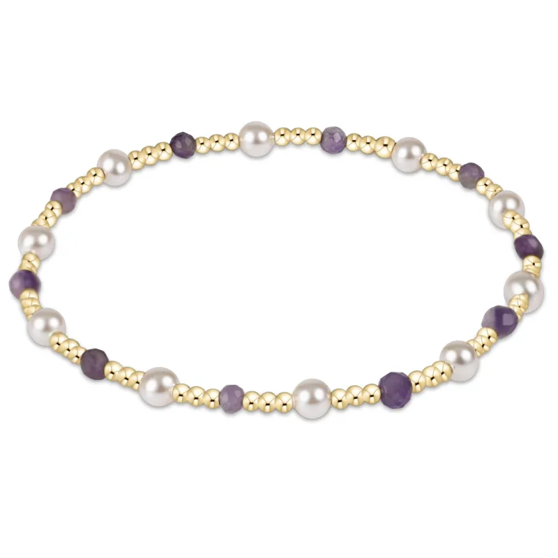 Pearl Sincerity Pattern 4mm Bead Bracelet - Amethyst sold by enewton