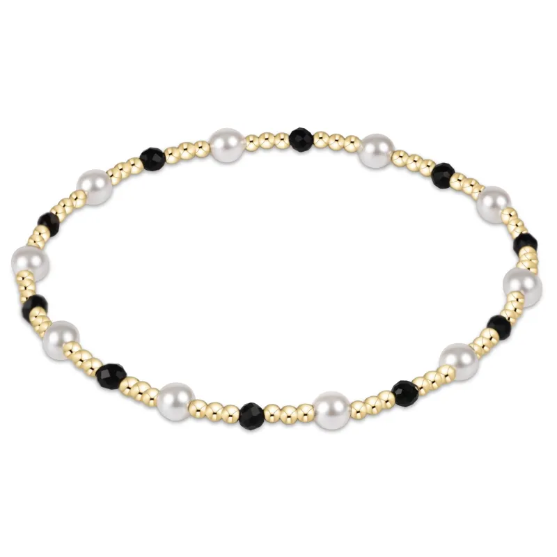 Pearl Sincerity Pattern 4mm Bead Bracelet - Faceted Onyx sold by enewton