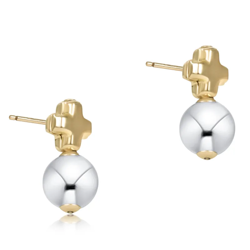 Signature Cross Mixed Metal Stud - Classic Sterling sold by enewton