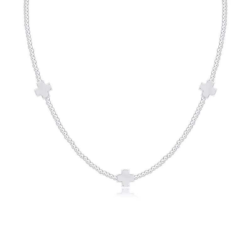 15" Choker Signature Cross Sterling Pattern 2mm Bead - Signature Cross Sterling sold by enewton