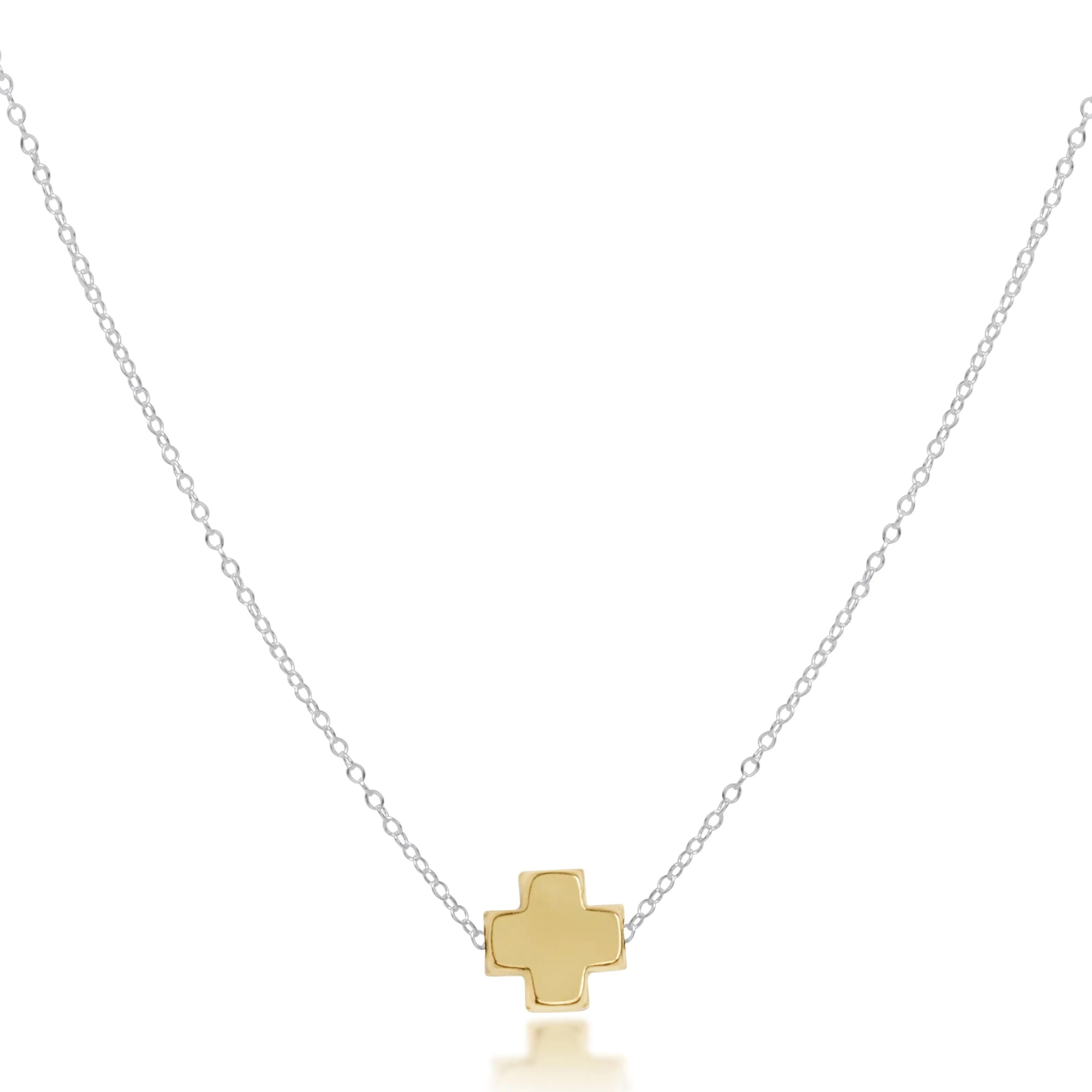16" Necklace Mixed Metal - Signature Cross Gold sold by enewton