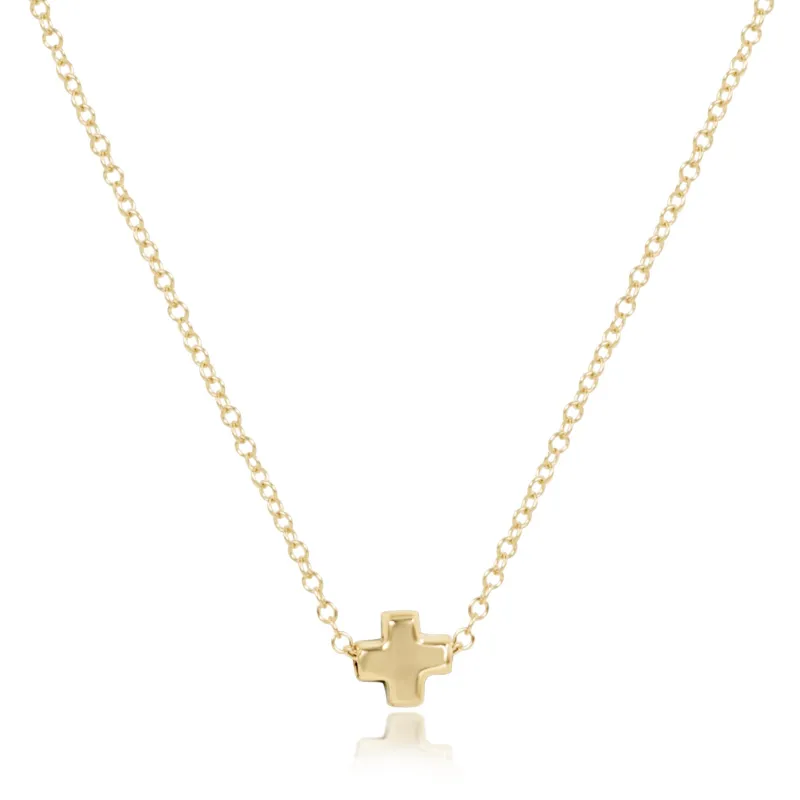 egirl 14" Necklace Gold - Signature Cross Small Gold sold by enewton