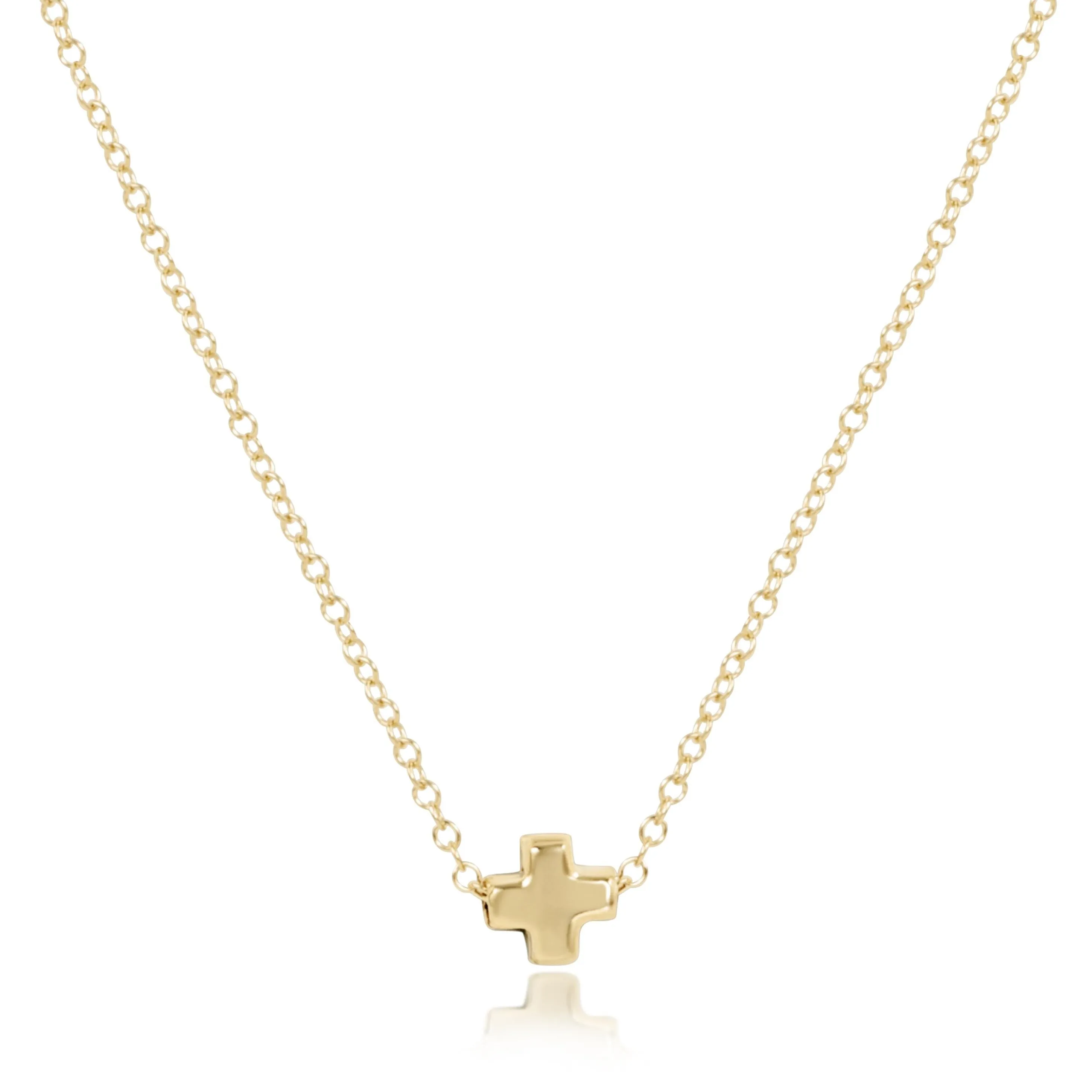egirl 14" Necklace Gold - Signature Cross Small Gold sold by enewton