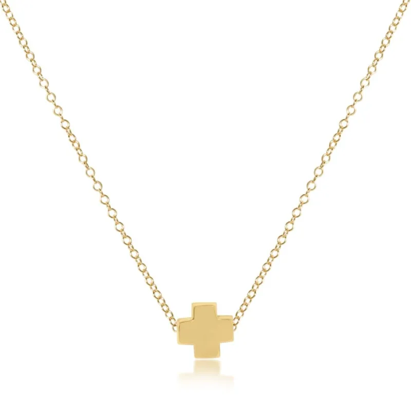 egirl 14" Necklace Gold - Signature Cross Gold sold by enewton