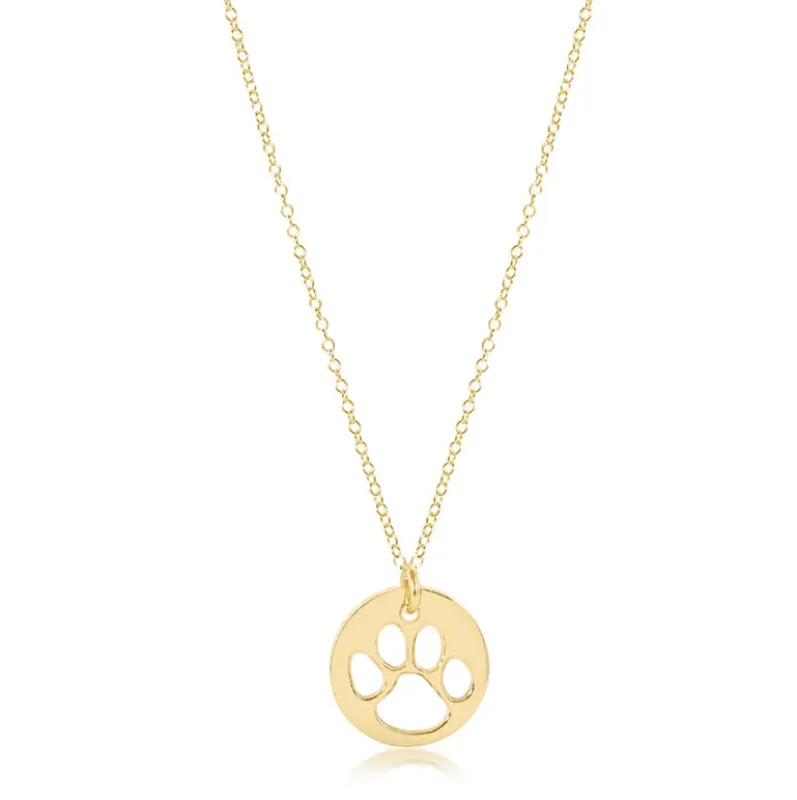 egirl 14" Necklace Gold - Paw Print Gold Disc sold by enewton