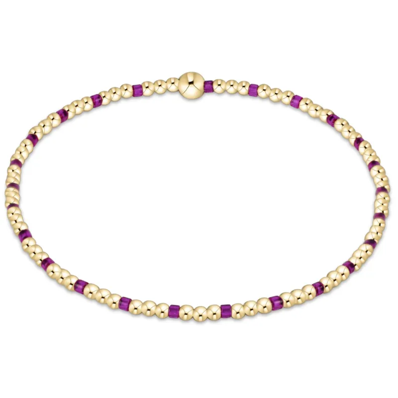 egirl Hope Sincerity Pattern 2mm Bead Bracelet - Fuchsia sold by enewton