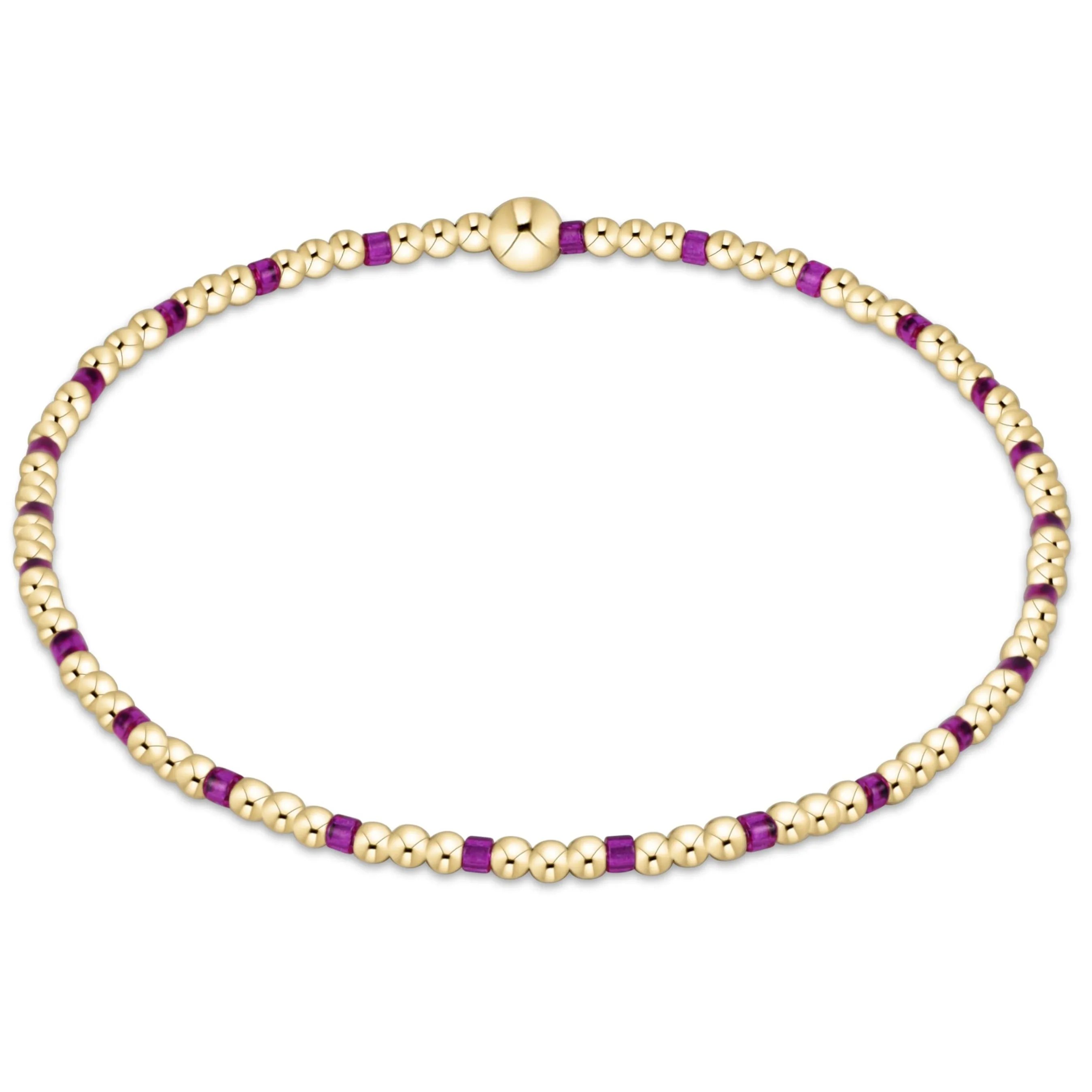 egirl Hope Sincerity Pattern 2mm Bead Bracelet - Fuchsia sold by enewton