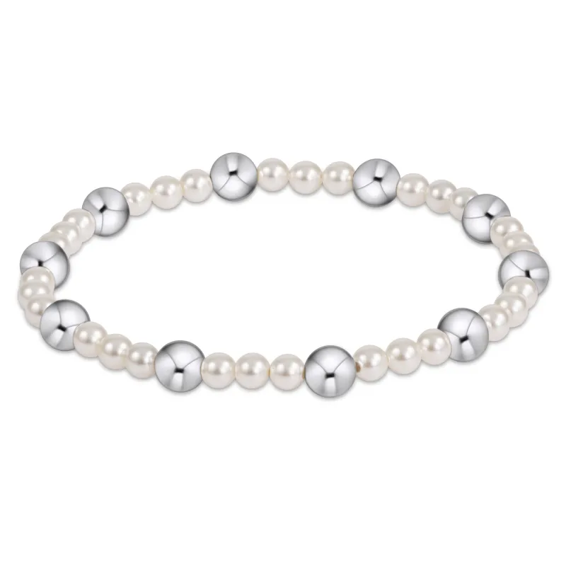 Pearl Sincerity Pattern 4mm Bead Bracelet - 6mm Sterling sold by enewton