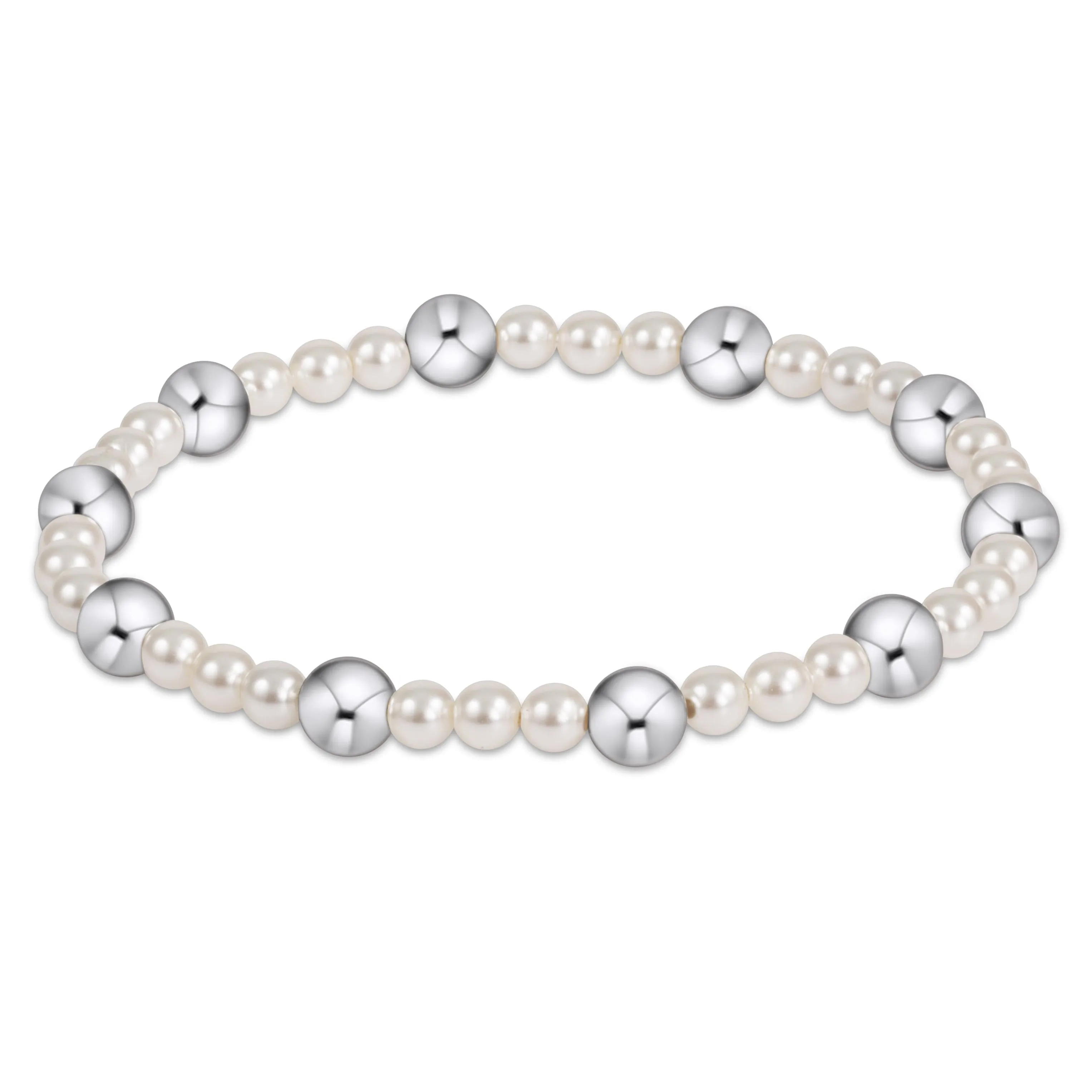 Pearl Sincerity Pattern 4mm Bead Bracelet - 6mm Sterling sold by enewton