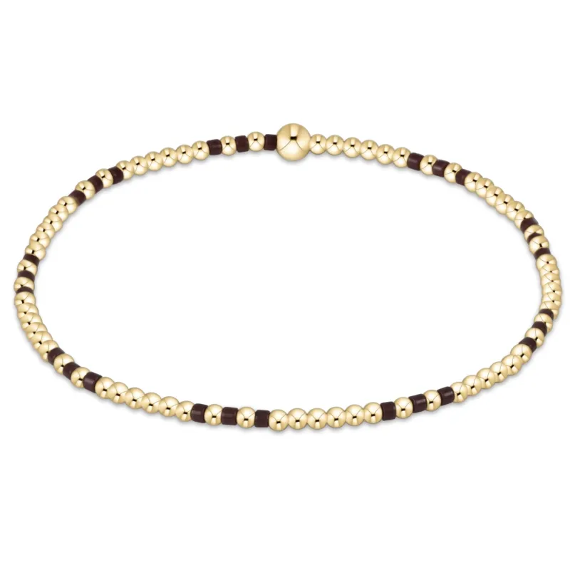 Hope Joy Pattern 2mm Bead Bracelet - Chocolate sold by enewton