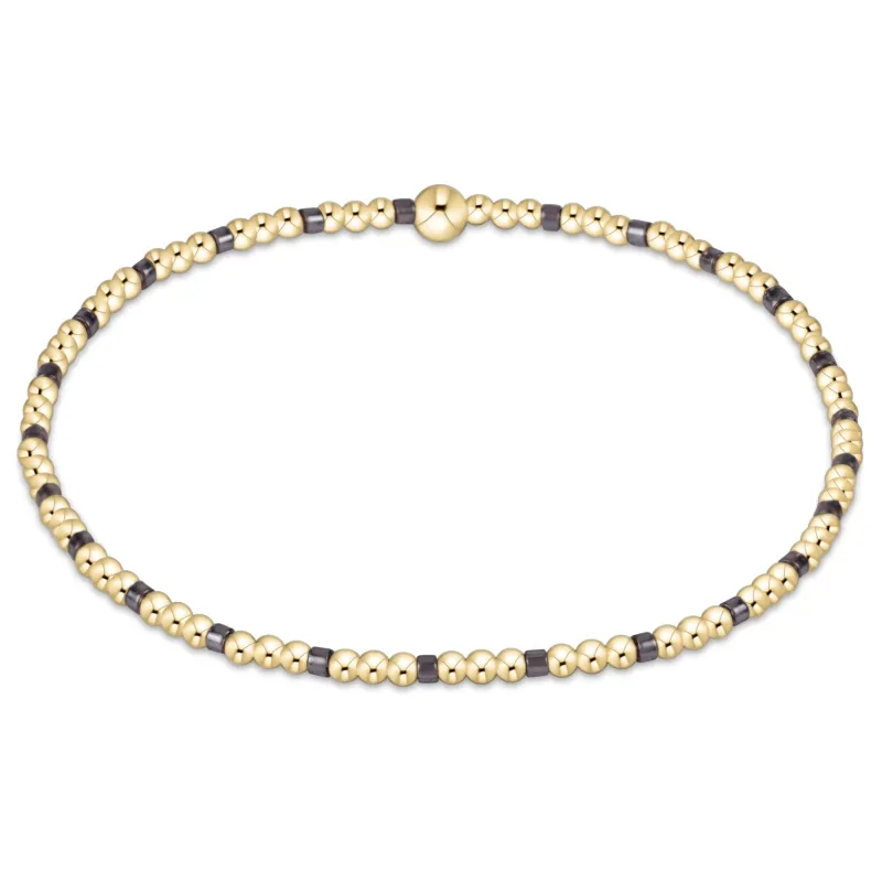 Hope Sincerity Pattern 2mm Bead Bracelet - Taupe With A Twist sold by enewton