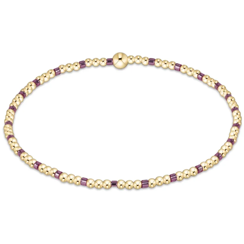 Hope Sincerity Pattern 2mm Bead Bracelet - Pink Metallic sold by enewton