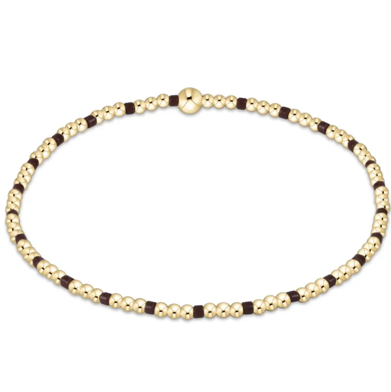 Hope Sincerity Pattern 2mm Bead Bracelet - Chocolate sold by enewton