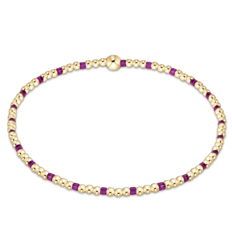 Hope Sincerity Pattern 2mm Bead Bracelet - Fuchsia sold by enewton
