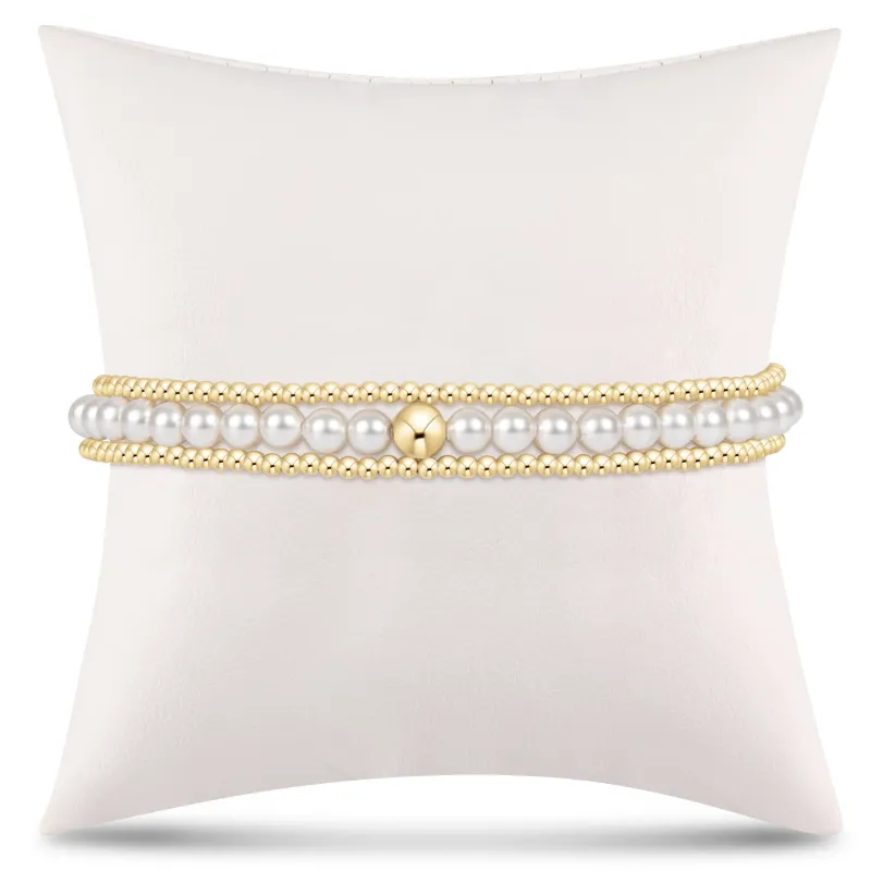 simply classic pearl stack - 4mm - stack of 3 sold by enewton