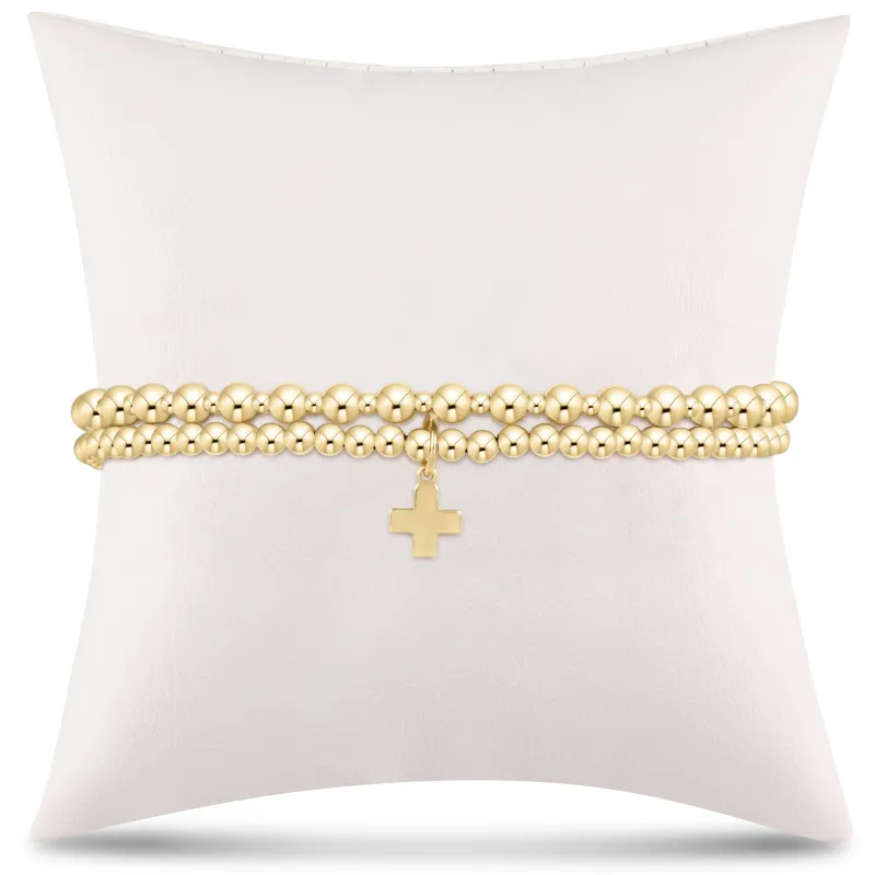 enewton Extends - grateful for you gift stack - gold signature cross charm sold by enewton