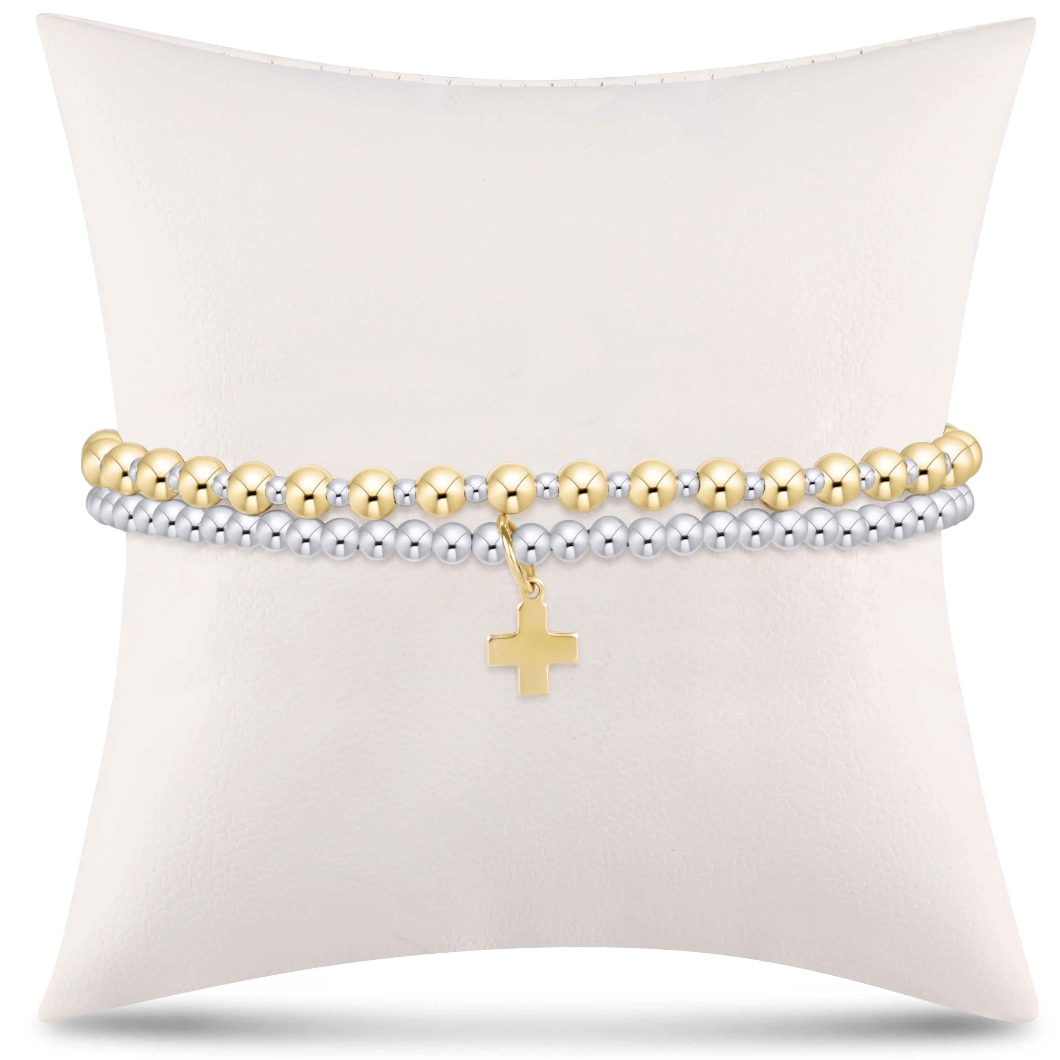 enewton Extends - grateful for you gift stack - mixed metal signature cross charm sold by enewton